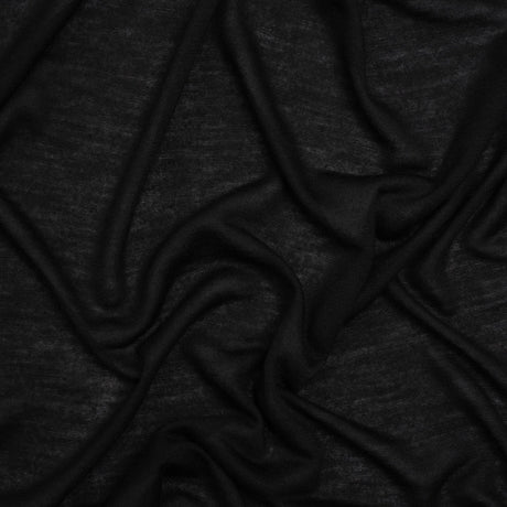 Lightweight Viscose and Silk Jersey - Black - Deadstock