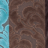 Browns and Aqua Striped/Floral Cut Velvet