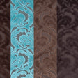 Browns and Aqua Striped/Floral Cut Velvet