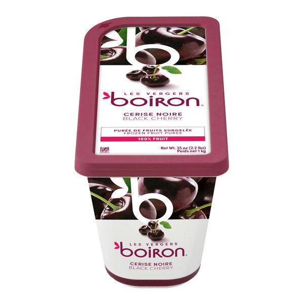Les Vergers Boiron Black Cherry 100% Fruit Puree 2.2 lb. - 6/Case
