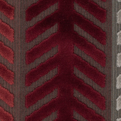 Burgundy and Taupe Geometric Cut Velvet