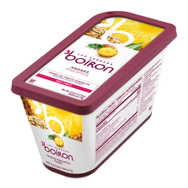Les Vergers Boiron Pineapple 100% Fruit Puree 2.2 lb. - 6/Case