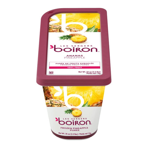 Les Vergers Boiron Pineapple 100% Fruit Puree 2.2 lb. - 6/Case