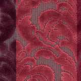 Deep Reds and Taupe Striped/Floral Cut Velvet