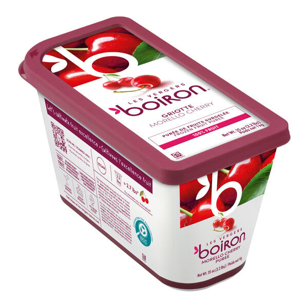 Les Vergers Boiron Morello Cherry 100% Fruit Puree 2.2 lb. - 6/Case
