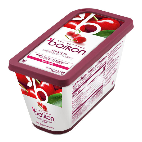 Les Vergers Boiron Morello Cherry 100% Fruit Puree 2.2 lb. - 6/Case