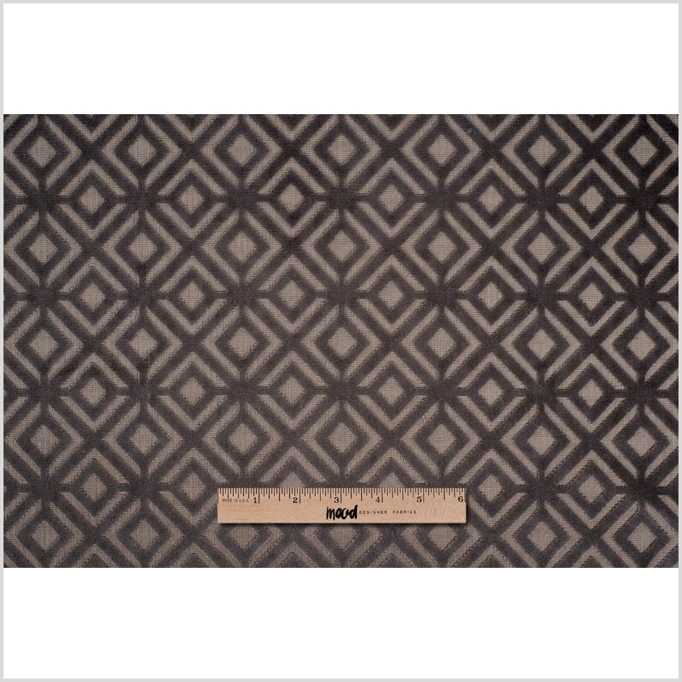 Brown Geometric Cut Velvet