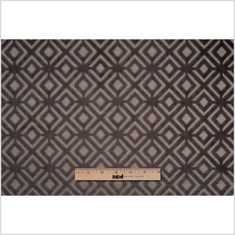 Brown Geometric Cut Velvet