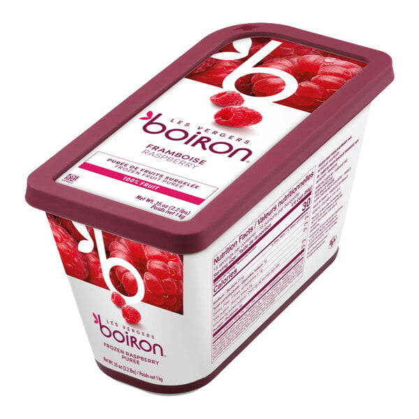 Les Vergers Boiron Red Raspberry 100% Fruit Puree 2.2 lb.