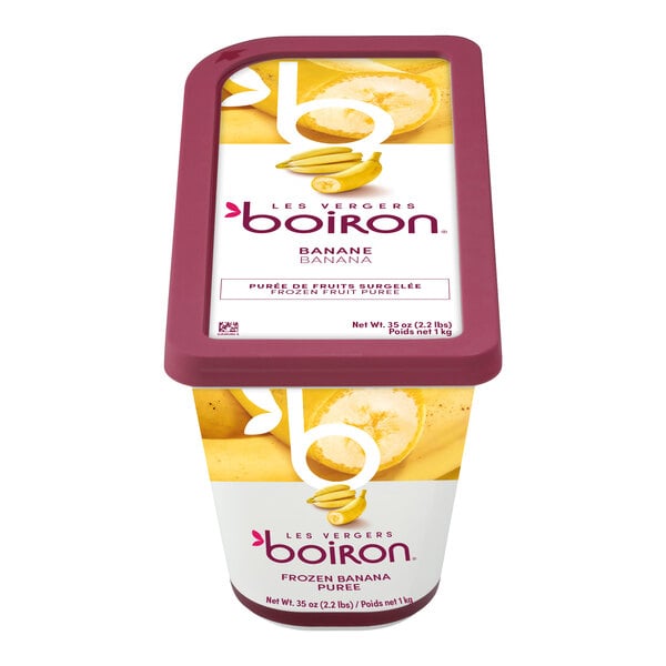 Les Vergers Boiron Banana 100% Fruit Puree 2.2 lb. - 6/Case