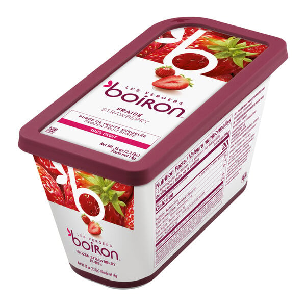 Les Vergers Boiron Strawberry 100% Fruit Puree 2.2 lb. - 6/Case