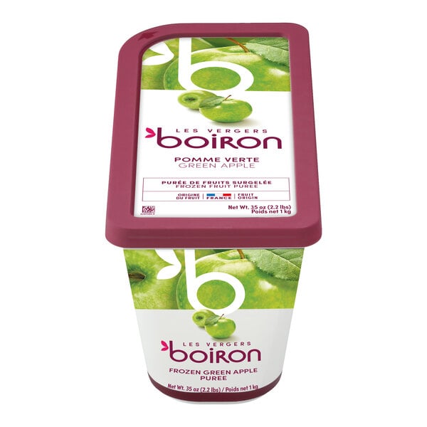 Les Vergers Boiron Green Apple 100% Fruit Puree 2.2 lb. - 6/Case