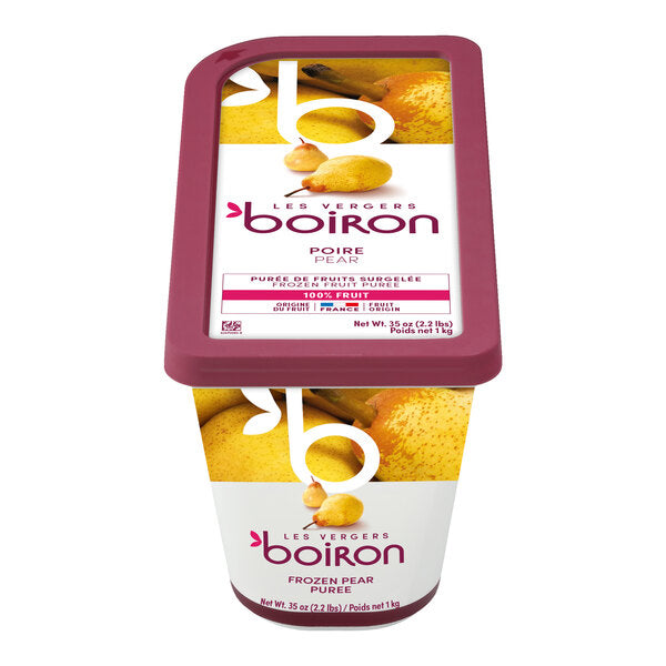 Les Vergers Boiron Pear 100% Fruit Puree 2.2 lb. - 6/Case