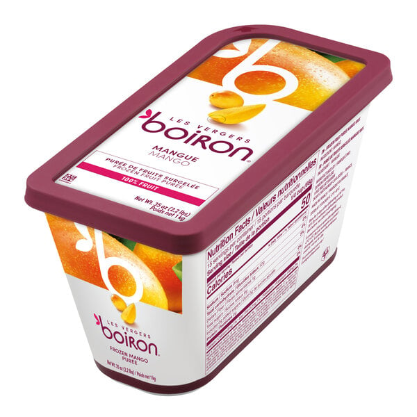 Les Vergers Boiron Mango 100% Fruit Puree 2.2 lb. - 6/Case