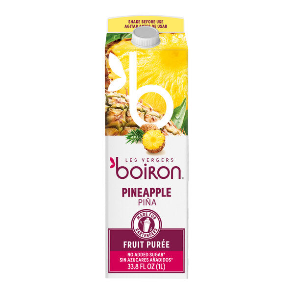 Les Vergers Boiron Pineapple Real Fruit Puree 1 Liter - 6/Case