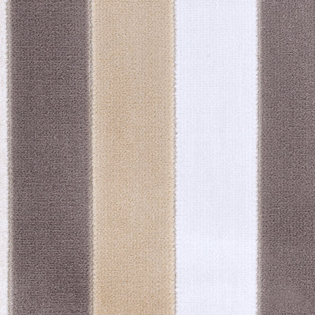 Beige and Gray Striped Velvet