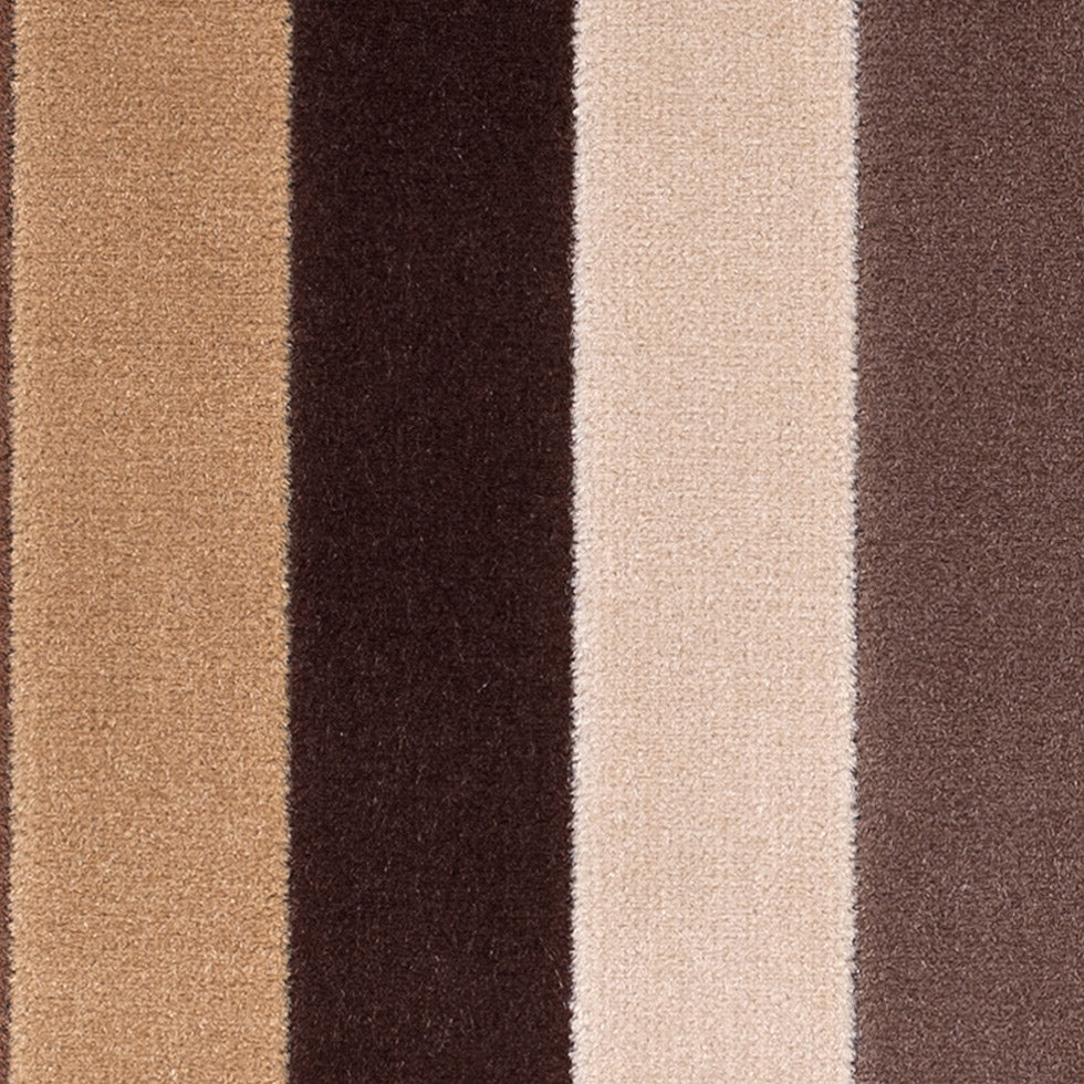 Tan and Brown Striped Velvet