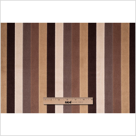 Tan and Brown Striped Velvet