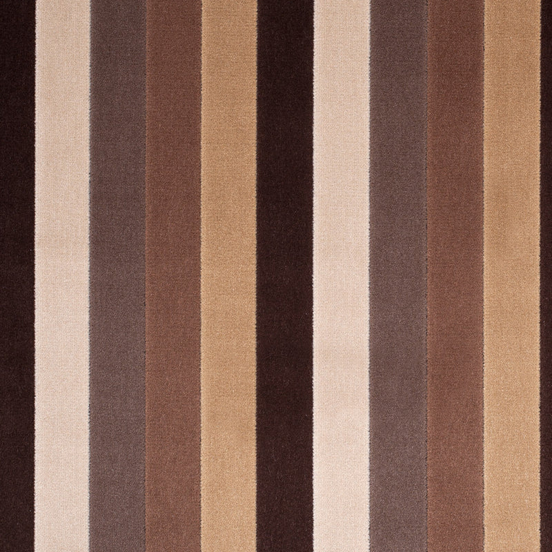 Tan and Brown Striped Velvet