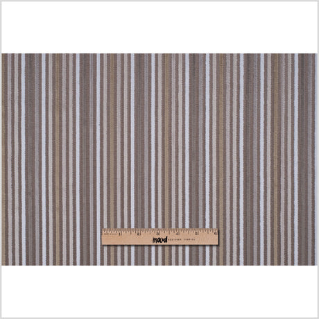 Beige and Ivory Striped Velvet