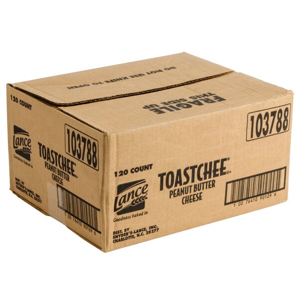 Lance Toast Chee Peanut Butter Sandwich Crackers 20 Count Box - 6/Case