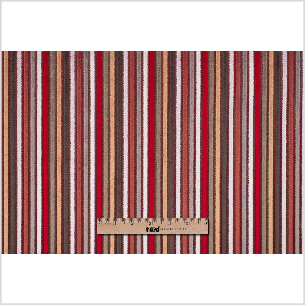 Multicolor Red Striped Velvet