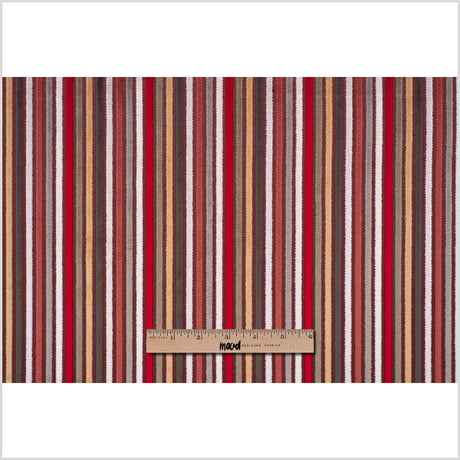Multicolor Red Striped Velvet
