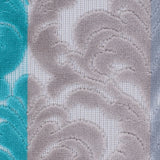 Silver, Purple and Aqua Striped/Floral Cut Velvet