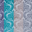 Silver, Purple and Aqua Striped/Floral Cut Velvet