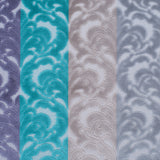 Silver, Purple and Aqua Striped/Floral Cut Velvet
