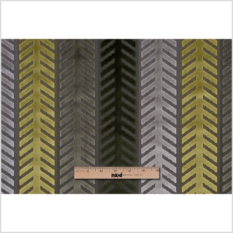 Brown and Green Geometric Cut Velvet