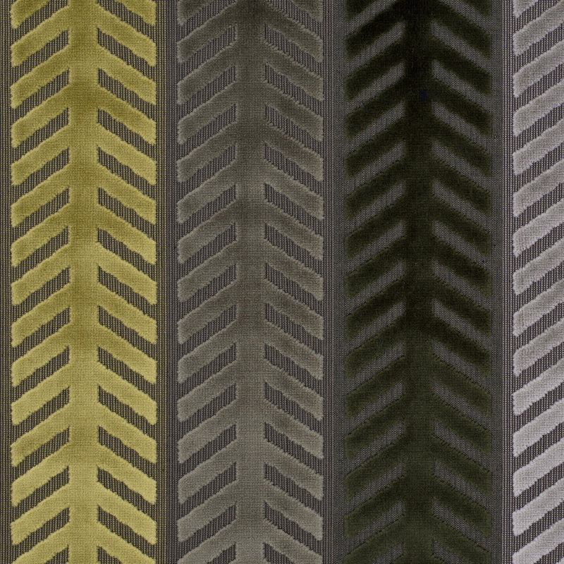 Brown and Green Geometric Cut Velvet