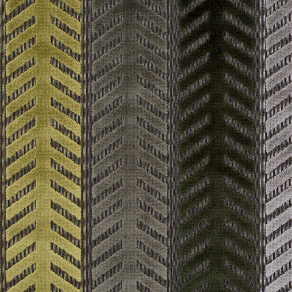 Brown and Green Geometric Cut Velvet