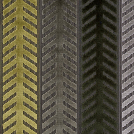 Brown and Green Geometric Cut Velvet