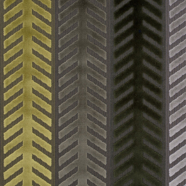 Brown and Green Geometric Cut Velvet
