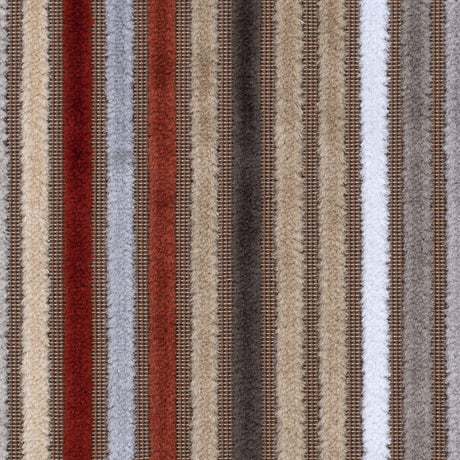 Beige and Rust Striped Velvet