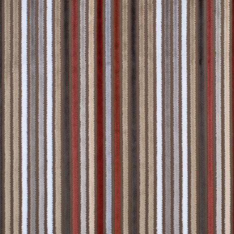 Beige and Rust Striped Velvet