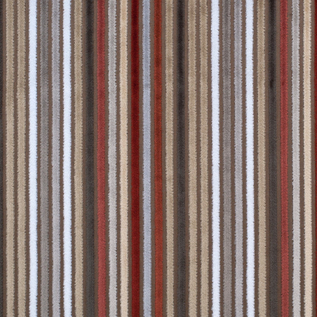 Beige and Rust Striped Velvet