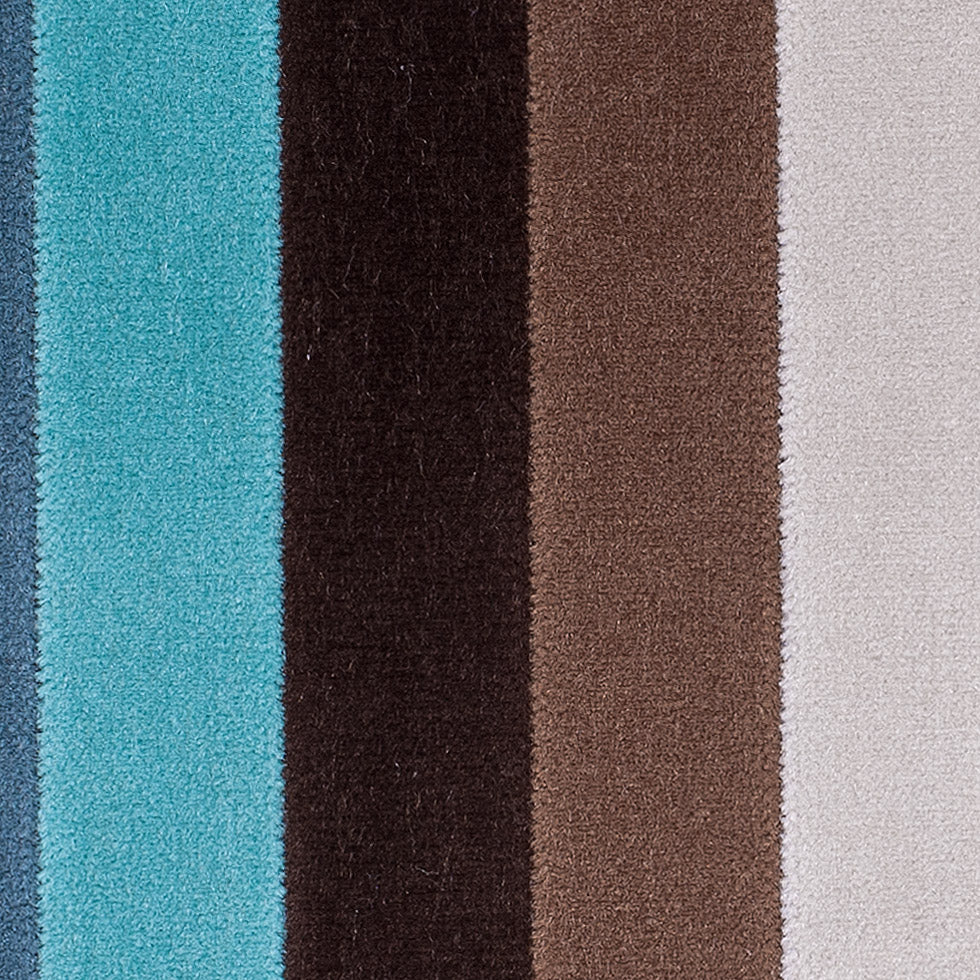Brown and Aqua Striped Velvet