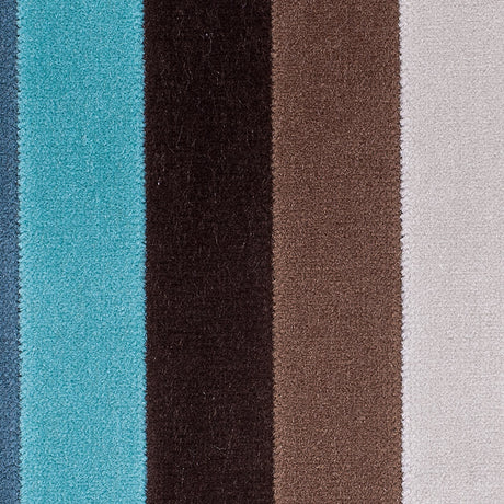 Brown and Aqua Striped Velvet