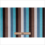 Brown and Aqua Striped Velvet