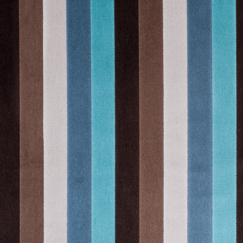 Brown and Aqua Striped Velvet
