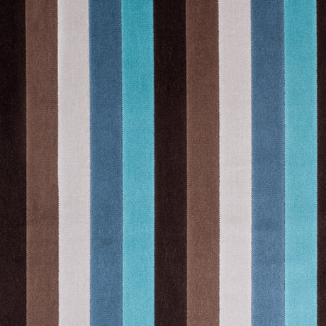 Brown and Aqua Striped Velvet