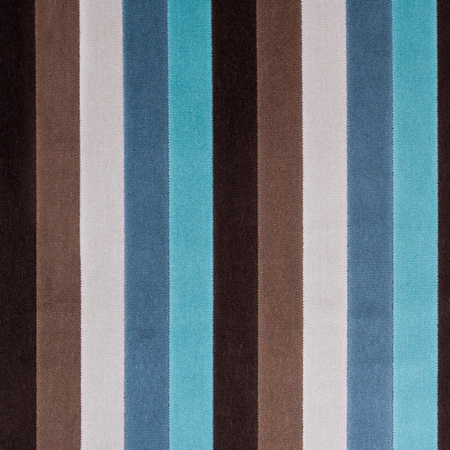 Brown and Aqua Striped Velvet