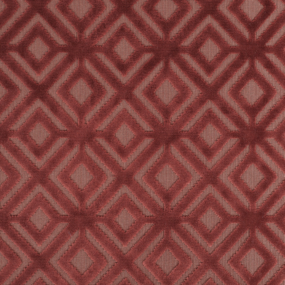 Rust Geometric Cut Velvet