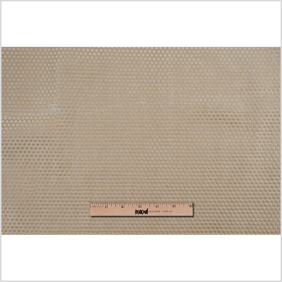 Warm Beige Dotted Cut Velvet