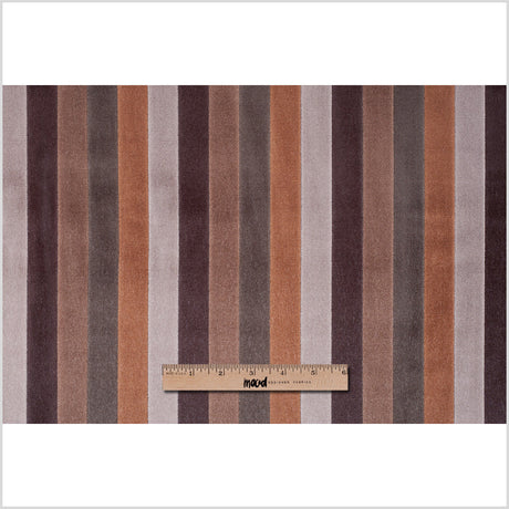 Dark Earth Tones Striped Velvet