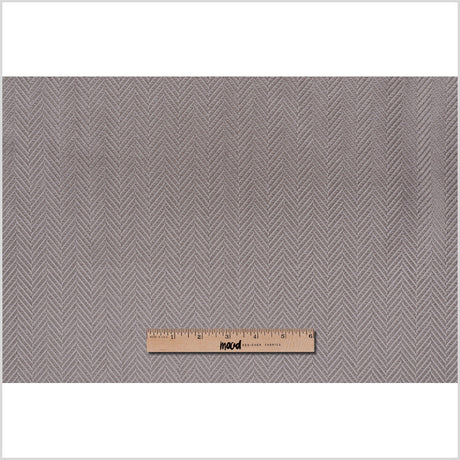Taupe Herringbone Cut Velvet