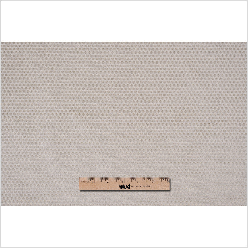 Pale Khaki Dotted Cut Velvet