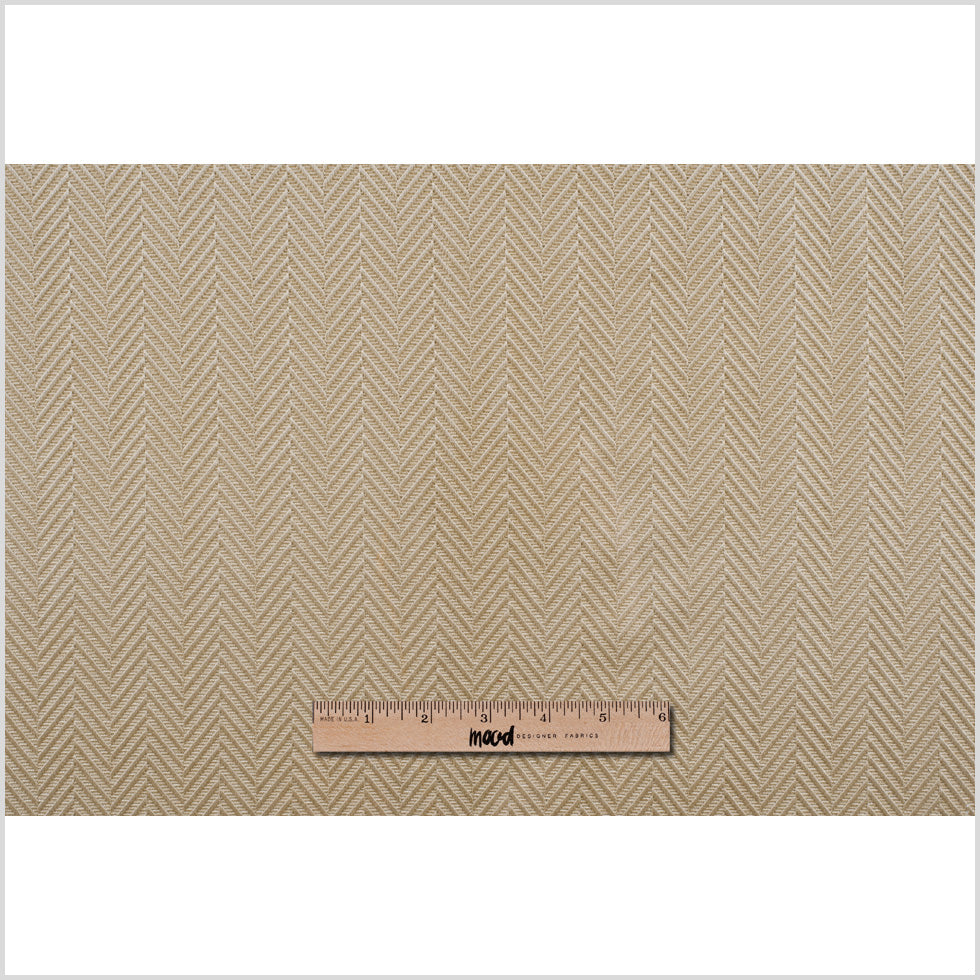 Pale Gold Herringbone Cut Velvet